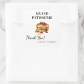 Vielen Dank Label für Cafe & Bäckerei Kleinunterne Quadratischer Aufkleber (Tasche)