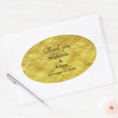 Vielen Dank Label Gold Foil Shiny Gastgeschenk Hoc Ovaler Aufkleber (Umschlag)