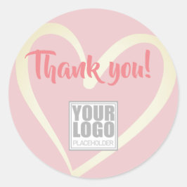 Vielen Dank Labels Light Pink Rose Liebe Herzlogos Runder Aufkleber