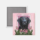 Vielen Dank - Labrador - Schwarz - Grafik Magnet (Vorderseite/Rückseite)