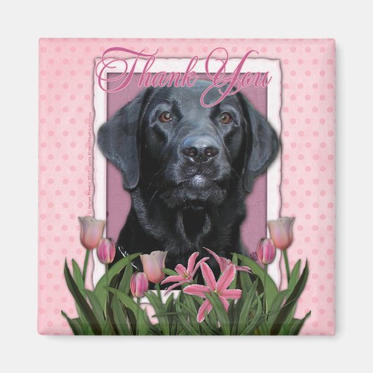Vielen Dank - Labrador - Schwarz - Grafik Magnet (Vorne)