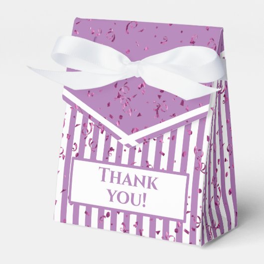 Vielen Dank - Lavendel/White Simple Stripes Patter Geschenkschachtel (Vorderseite)