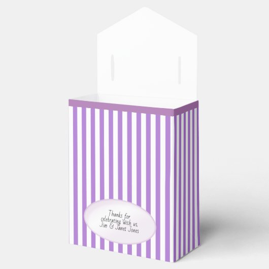 Vielen Dank - Lavender Simple Stripes Pattern Geschenkschachtel (Geöffnet)