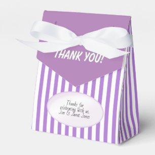 Vielen Dank - Lavender Simple Stripes Pattern Geschenkschachtel