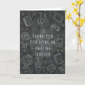 Vielen Dank Lehrer Chalkboard-Karte Karte (Gelbe Blume)