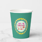 Vielen Dank, Lehrer, für Ihre Arbeit am Herzen Pappbecher (Rückseite)