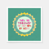 Vielen Dank, Lehrer, für Ihre Arbeit am Herzen Serviette (Vorderseite)