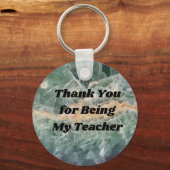 Vielen Dank Lehrer Green Fluorite Foto Gemstone Schlüsselanhänger (Vorderseite)