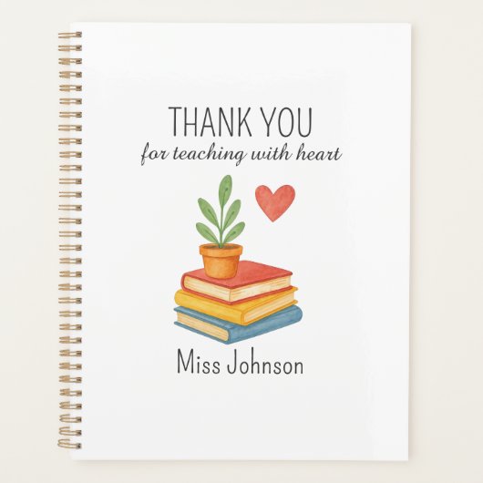 Vielen Dank Lehrer - herzliches Dankeschön Geschen Planer (Vorderseite)