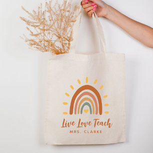 Vielen Dank Lehrer Individuelle Name Boho Rainbow  Tragetasche