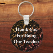 Vielen Dank Lehrer Metallic Klassenzimmer Wertschä Schlüsselanhänger (Vorderseite)