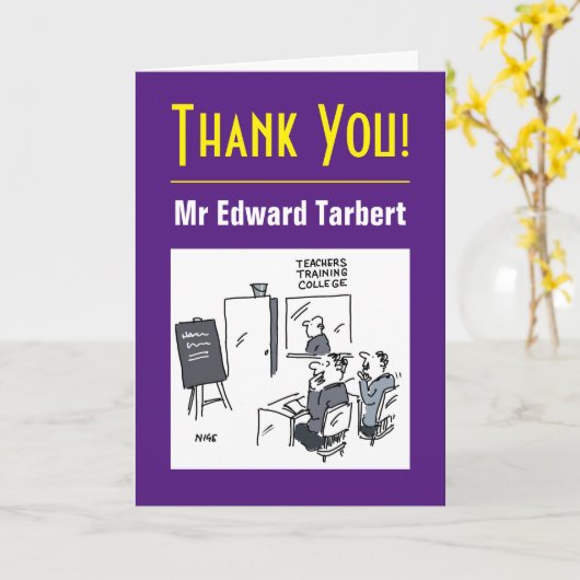 Vielen Dank Lehrer mit Botschaft Karte (Gelbe Blume)