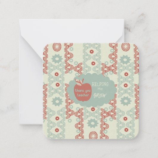 Vielen Dank, Lehrer: Mitteilungskarte (Vorderseite)