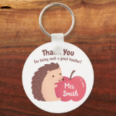 Vielen Dank, Lehrer, Niedlicher Igel und Apple Schlüsselanhänger (Vorderseite)
