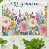 Vielen Dank Lehrer Painted Floral Kitchen Handtuch (Gefaltet)