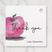 Vielen Dank Lehrer Red Apple Aquarellkraft Geschenkanhänger (Rückseite)