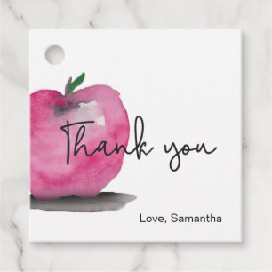 Vielen Dank Lehrer Red Apple Aquarellkraft Geschenkanhänger