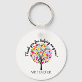 Vielen Dank, Lehrer Regenbogenherz Geschenk Schlüsselanhänger (Vorderseite)