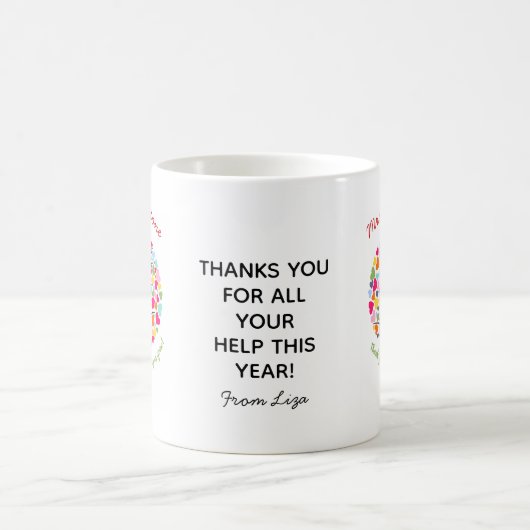 Vielen Dank, Lehrer schätzen Regenbogenbaum Kaffeetasse (Mittel)