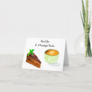 Vielen Dank Lehrer Schokolade Kuchen & Kaffee Dankeskarte