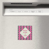 Vielen Dank Lehrer Schöne Pink Rose Muster Magnet (In Situ (Geschirrspüler))