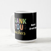 Vielen Dank Lehrer & Schüler Abschluss Geschenk Kaffeetasse (Vorderseite Links)