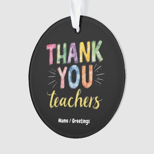 Vielen Dank Lehrer & Schüler Abschluss Geschenk Ornament (Vorderseite)