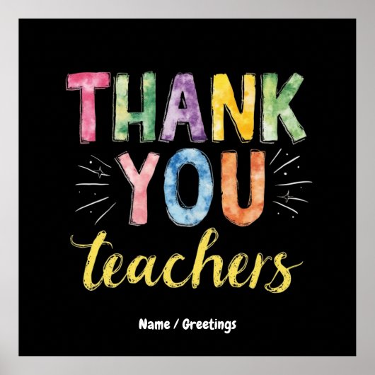 Vielen Dank Lehrer & Schüler Abschluss Geschenk Poster (Vorne)