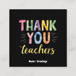 Vielen Dank Lehrer & Schüler Abschluss Geschenk Quadratische Visitenkarte