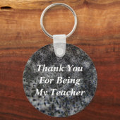 Vielen Dank Lehrer Schwarz-weißes Abstraktes Muste Schlüsselanhänger (Vorderseite)