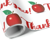 Vielen Dank Lehrer - Shiny Red Apple Wrapping Pape Geschenkpapier (Rolleneckpunkt)
