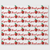 Vielen Dank Lehrer - Shiny Red Apple Wrapping Pape Geschenkpapier (Flach)