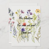 Vielen Dank Lehrer Sie haben unser Jahr gemacht. B Dankeskarte (Vorne/Hinten)