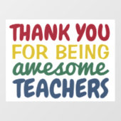 Vielen Dank Lehrer Spaß an der bunten Regenbogensc Fensteraufkleber (Blatt)