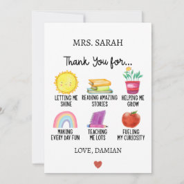 Vielen Dank Lehrer Wertgutschein Geschenk von Stud Feiertagskarte