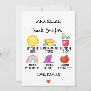 Vielen Dank Lehrer Wertgutschein Geschenk von Stud Feiertagskarte