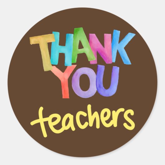 Vielen Dank, Lehrer Wertschätzung Abschluss Runder Aufkleber (Vorderseite)