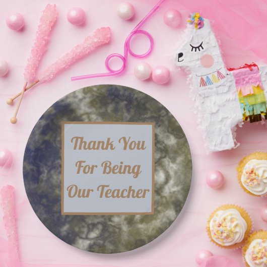 Vielen Dank Lehrer Wertschätzung Abstrakte Klasse Pappteller (Party)