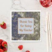 Vielen Dank Lehrer Wertschätzung Gold Blue Klasse Serviette (Beispiel)