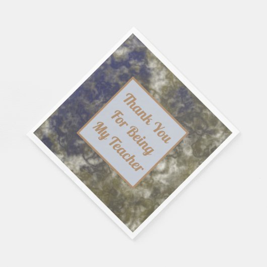 Vielen Dank Lehrer Wertschätzung Gold Blue Klasse Serviette (Ecke)