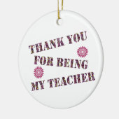 Vielen Dank Lehrer Wertschätzung Holiday Keepake Keramik Ornament (Links)