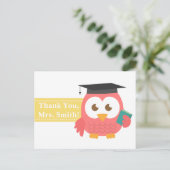 Vielen Dank, Lehrer Wertschätzung, Lehrerin Owl Postkarte (Stehend Vorderseite)