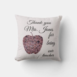 Vielen Dank Lehrer Wertschätzung Mosaic Red Apple Kissen