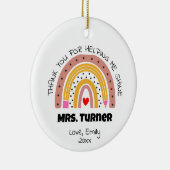 Vielen Dank Lehrer Wertschätzung Rainbow Individue Keramik Ornament (Rechts)
