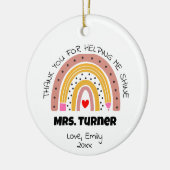 Vielen Dank Lehrer Wertschätzung Rainbow Individue Keramik Ornament (Links)