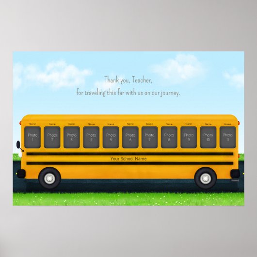 Vielen Dank Lehrer Yellow School Bus 11 Fotos Poster (Vorne)