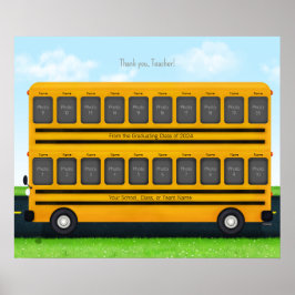 Vielen Dank Lehrer Yellow School Bus 20 Fotos Poster
