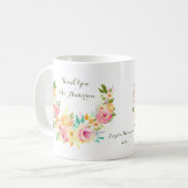 Vielen Dank, Lehrerin Floral Wreath Coffee Tasse (Vorderseite Links)
