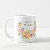 Vielen Dank, Lehrerin Floral Wreath Coffee Tasse (Links)