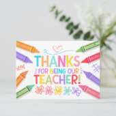 Vielen Dank Lehrerkarte Dankeskarte (Stehend Vorderseite)